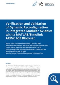 VnV of Dynamic Reconfiguration in IMA with a Simulink ARINC 653 Blockset